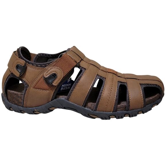 Nunn Bush Men Rio Bravo Fisherman Sport Sandals Size US 10W Tan Faux Leather - Picture 2 of 4